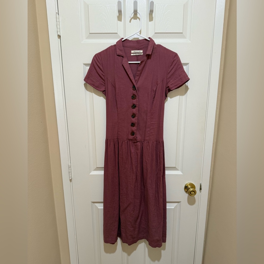 Urban Outfitters Mauve Button-Down Midi Dress